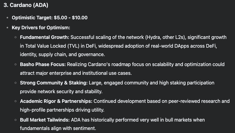 DeepSeek 人工智能预测:Cardano 将主导下一轮周期